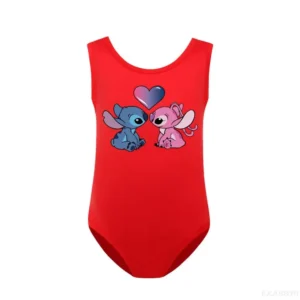 Maillot de Bain Stitch et Angel Rouge