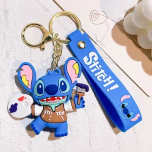 Porte Clé Stitch en Silicone peintre palette