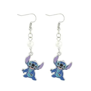 Boucle d’Oreille Stitch avec Perle Angel