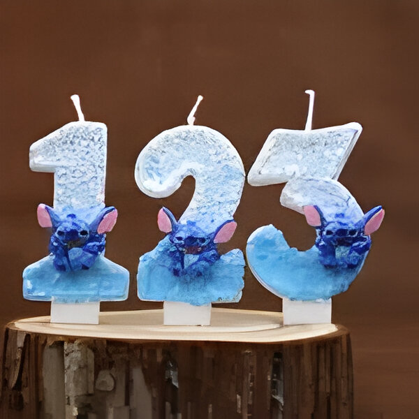 Bougie Stitch chiffre 3 – Image 3
