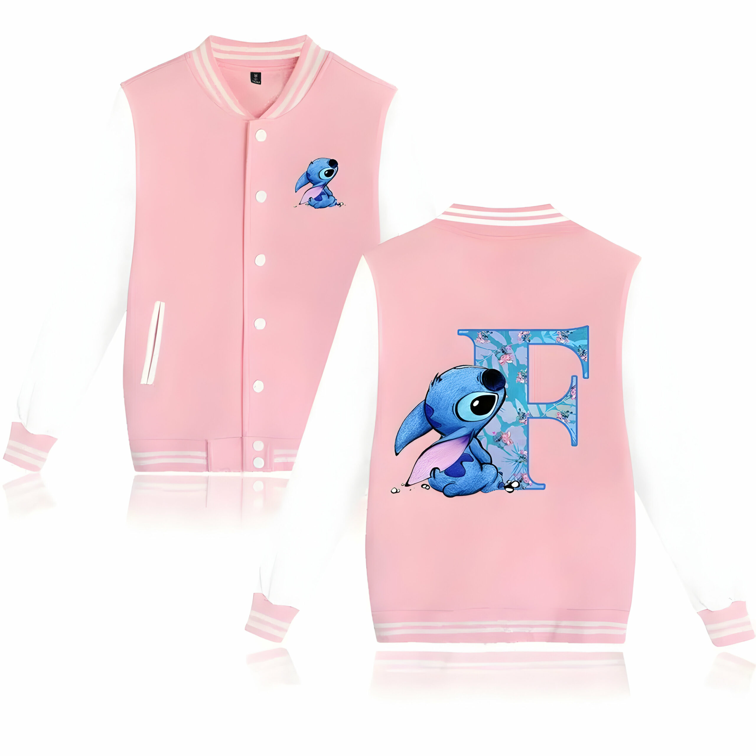 Veste Stitch rose à manches blanches – Image 7