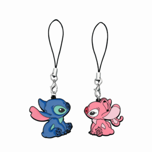 Porte-clé couple Stitch et Angel en métal