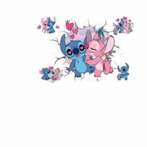 Autocollant mural Stitch et Angel