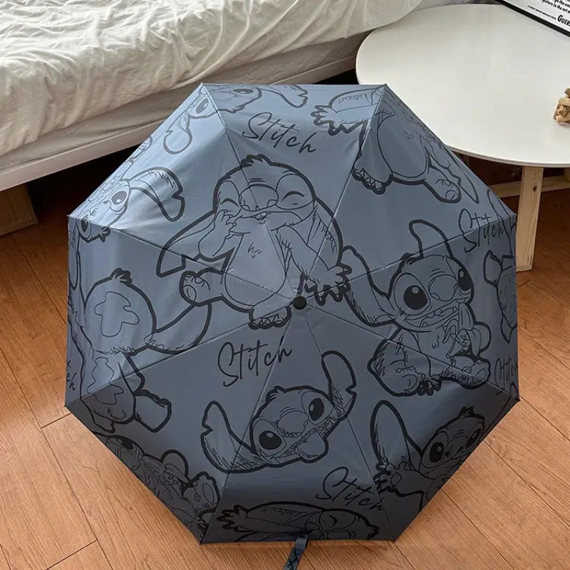 Parapluie Stitch gris automatique en polyester – Image 7