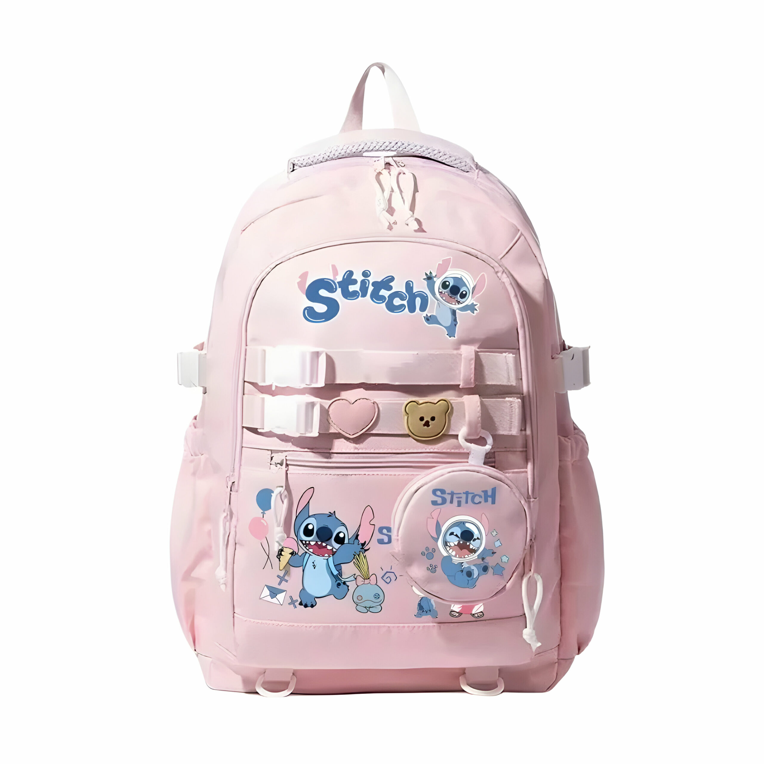 Sac à dos étudiant Stitch en nylon 45x30x22cm – Image 3