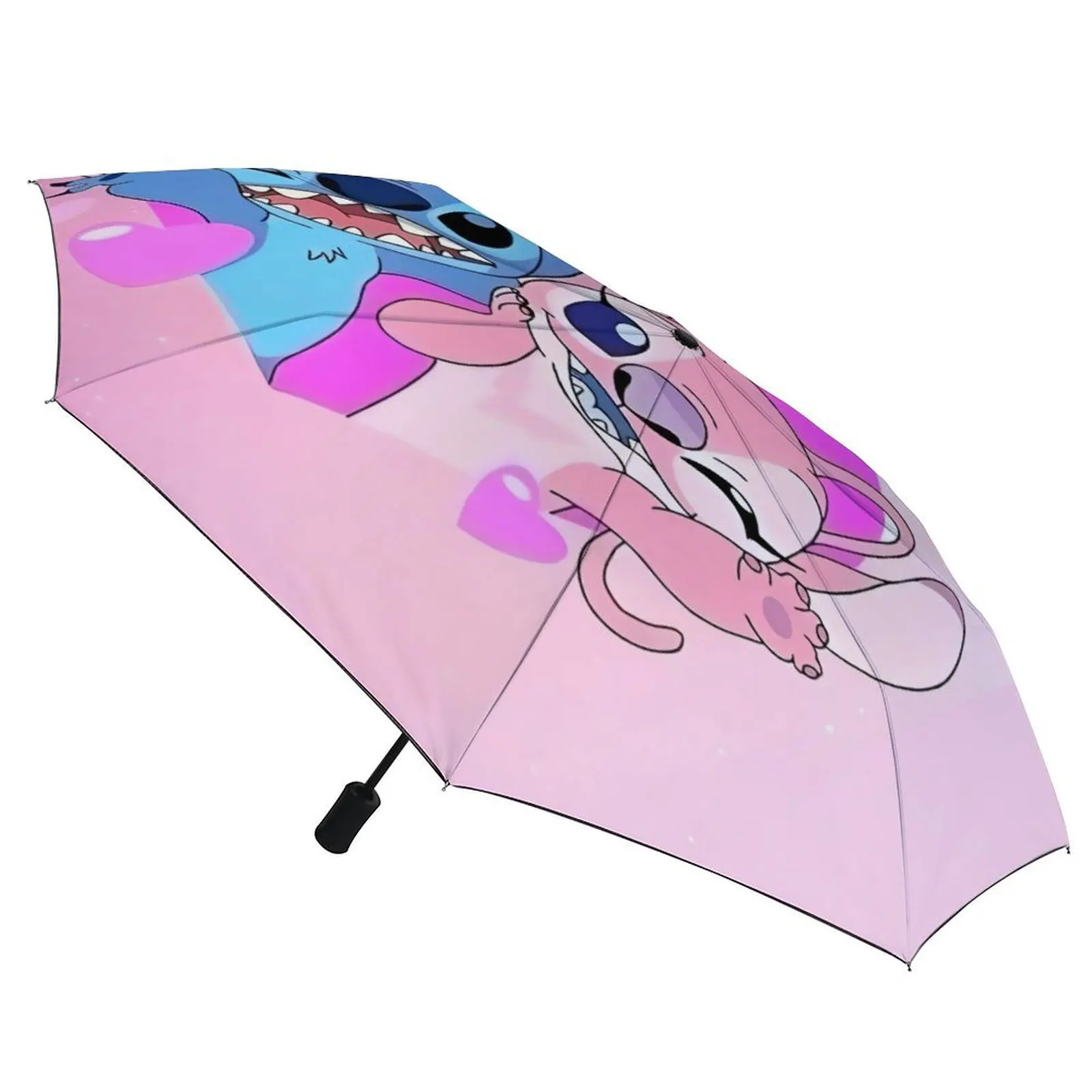 Parapluie rose Stitch et Angel en polyester 108x56cm – Image 3