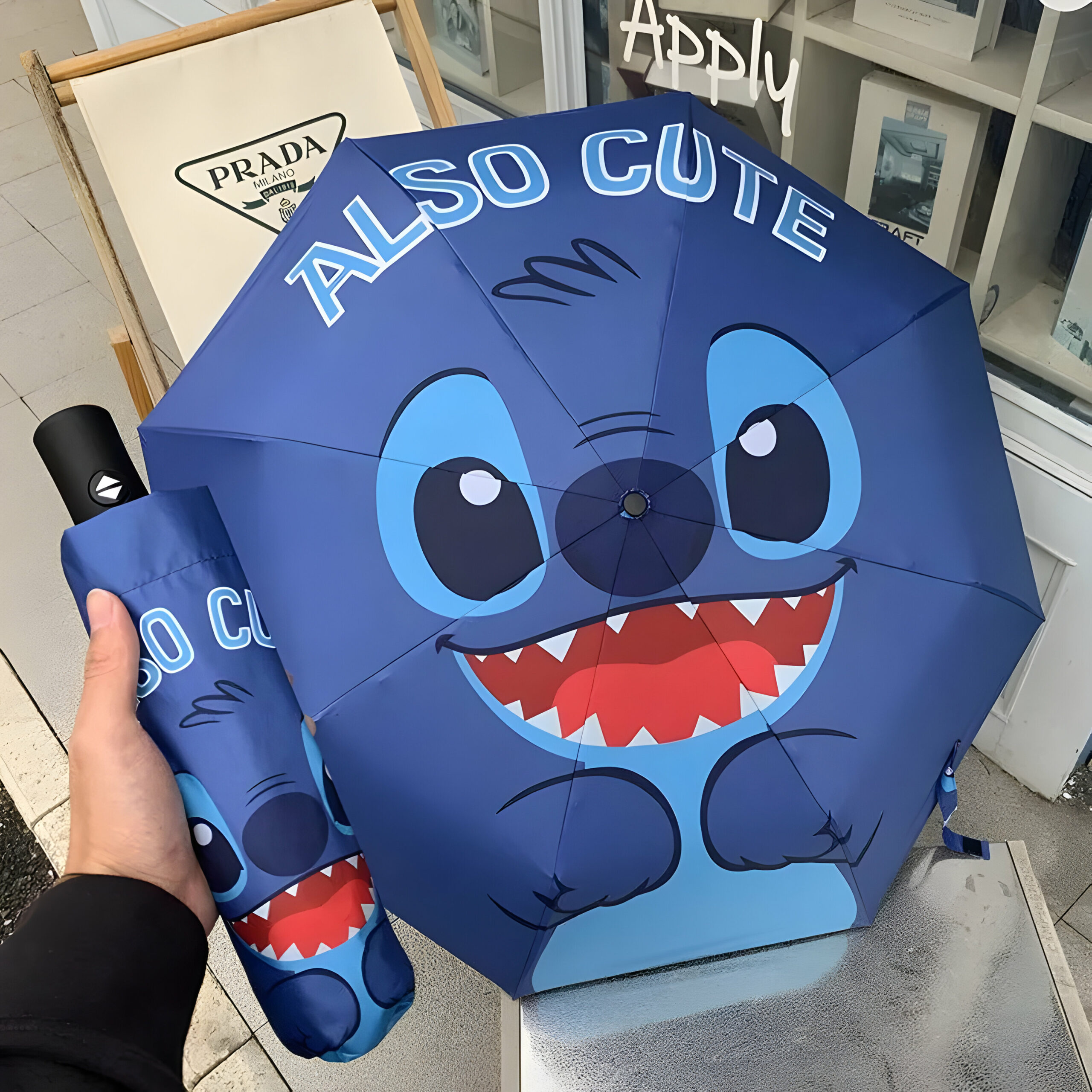 Parapluie automatique Disney Stitch en polyester 108x56cm – Image 3