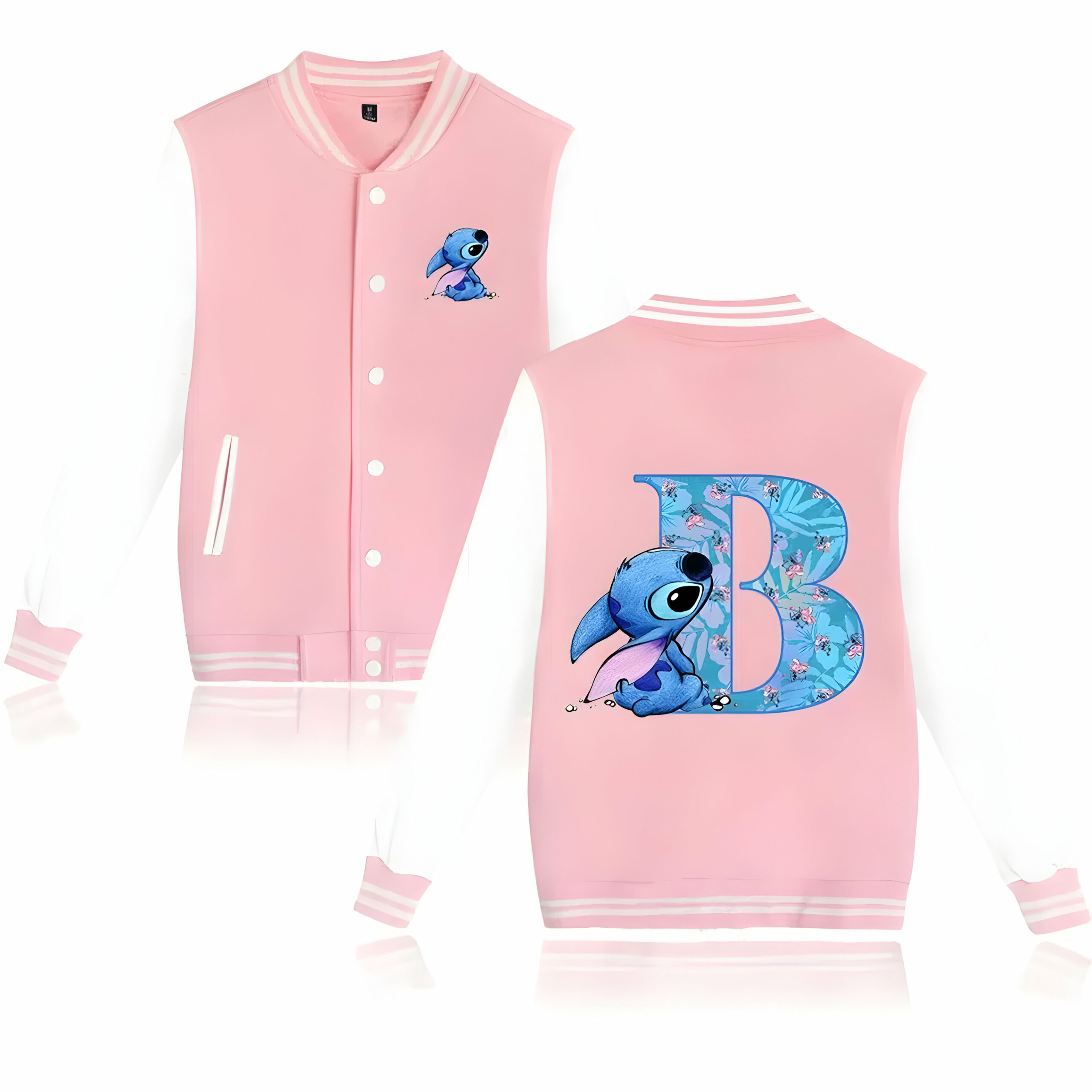 Veste Stitch rose à manches blanches – Image 3