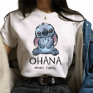 T-shirt blanc Stitch en polyester pour femme