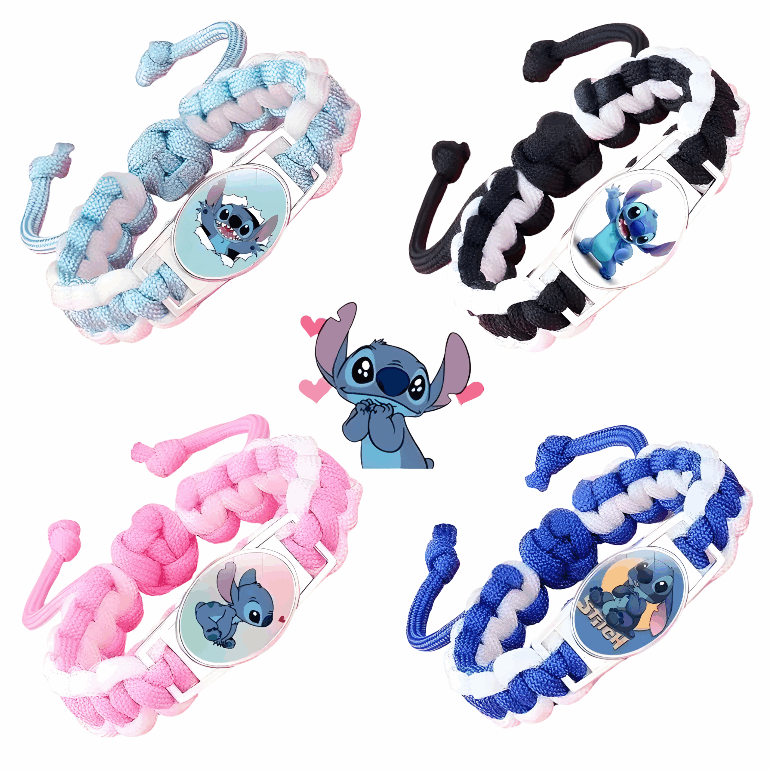 Bracelet tressé Stitch enfant réglable en nylon