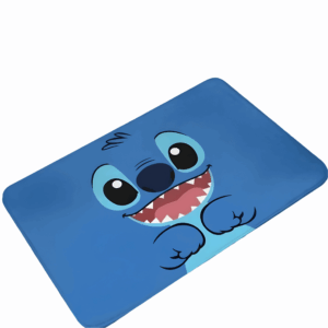 Tapis Stitch bleu en flanelle