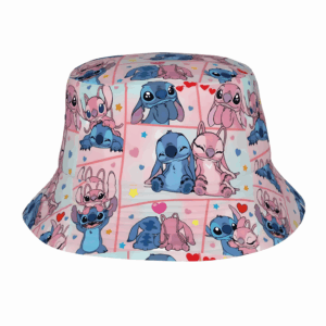 Bob réversible Stitch et Angel fond rose