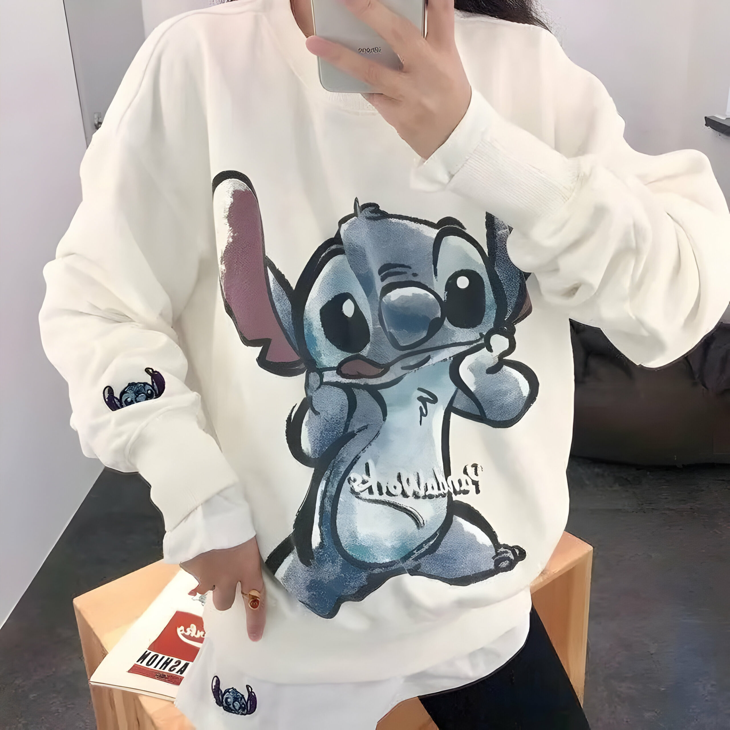 Pull Disney Stitch femme à manches longues en Coton/Polaire – Image 5