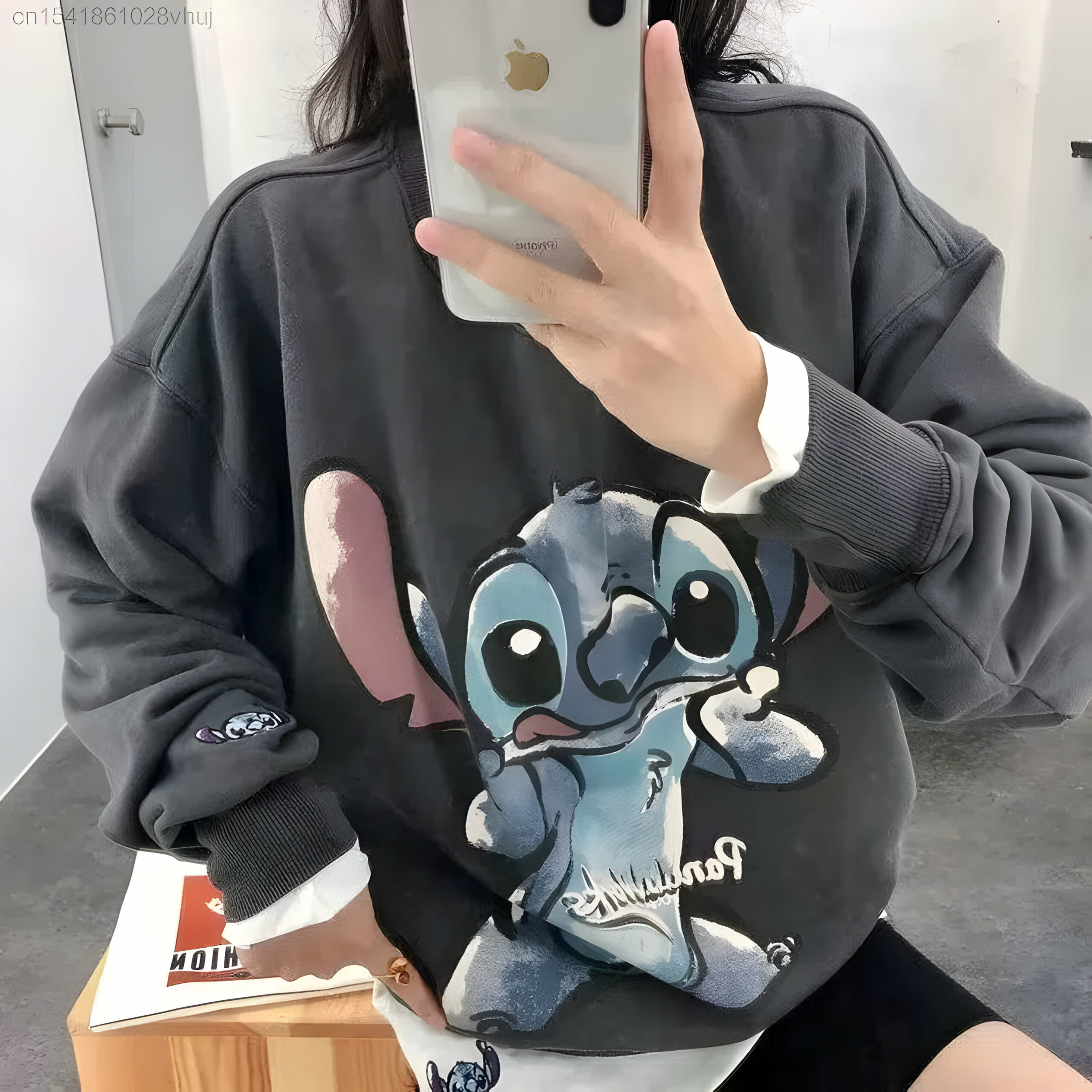 Pull Disney Stitch femme à manches longues en Coton/Polaire – Image 3