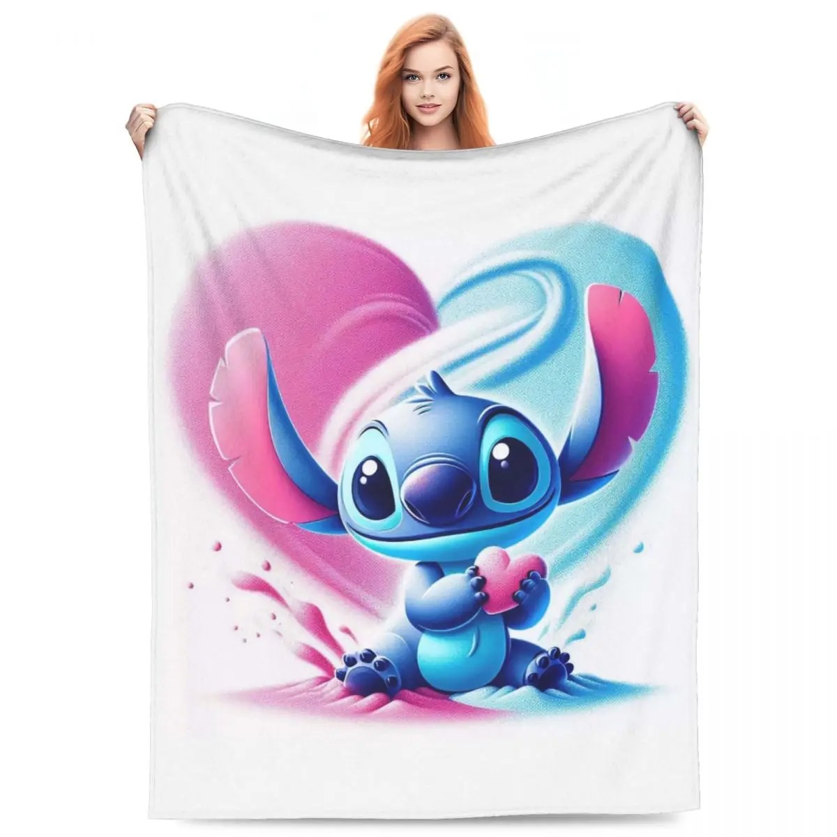 Couverture Stitch avec cœur rose – Image 4