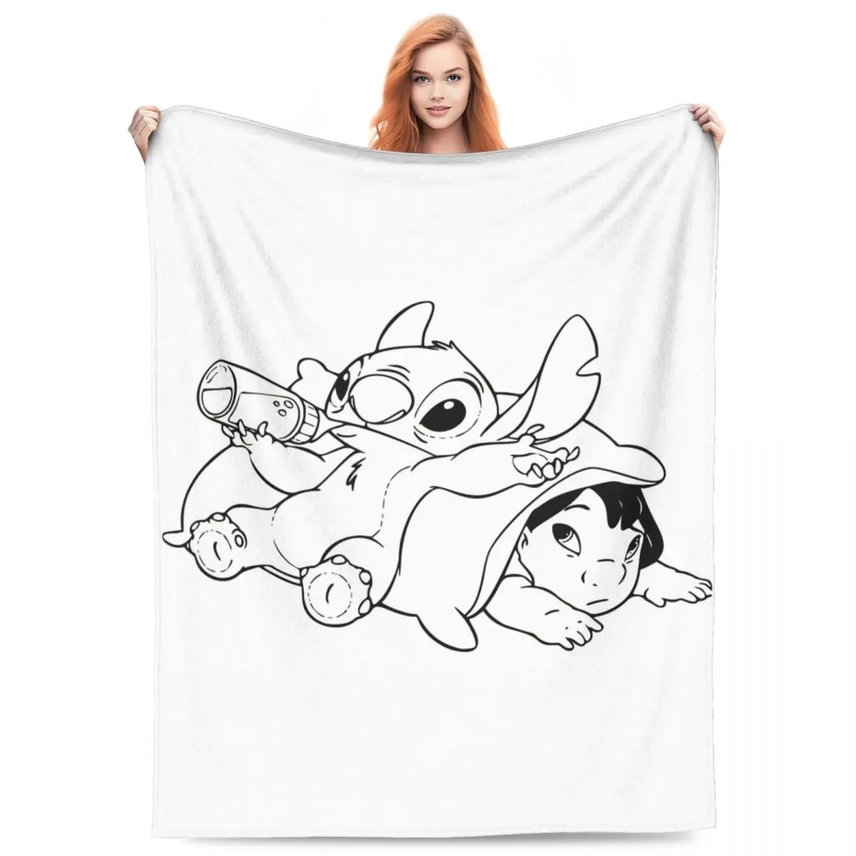 Plaid blanc Stitch Lilo et Stitch en polyester – Image 4