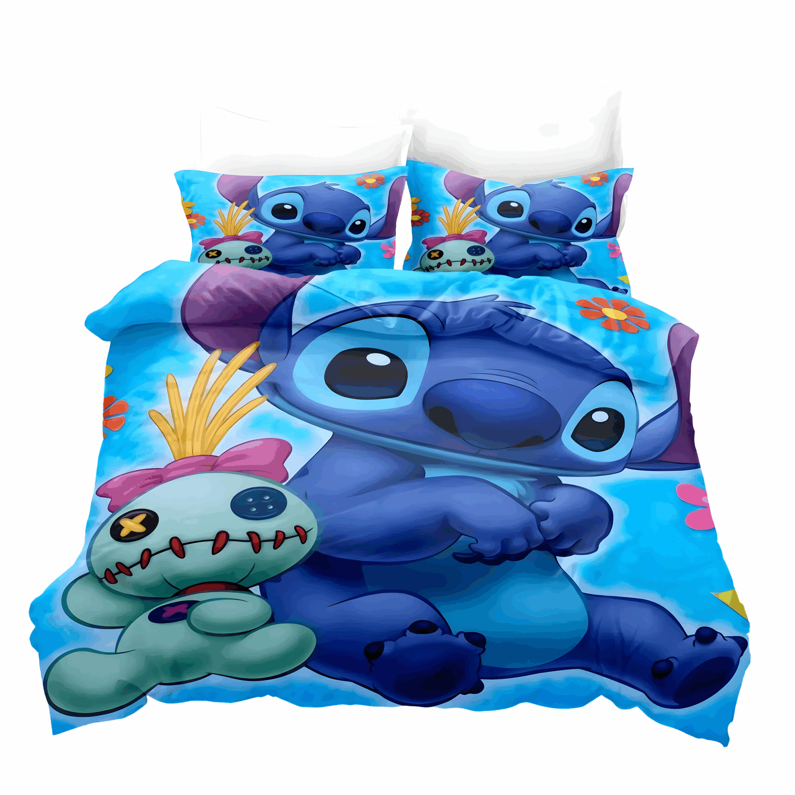 Parure de lit Stitch et Scrump en polyester