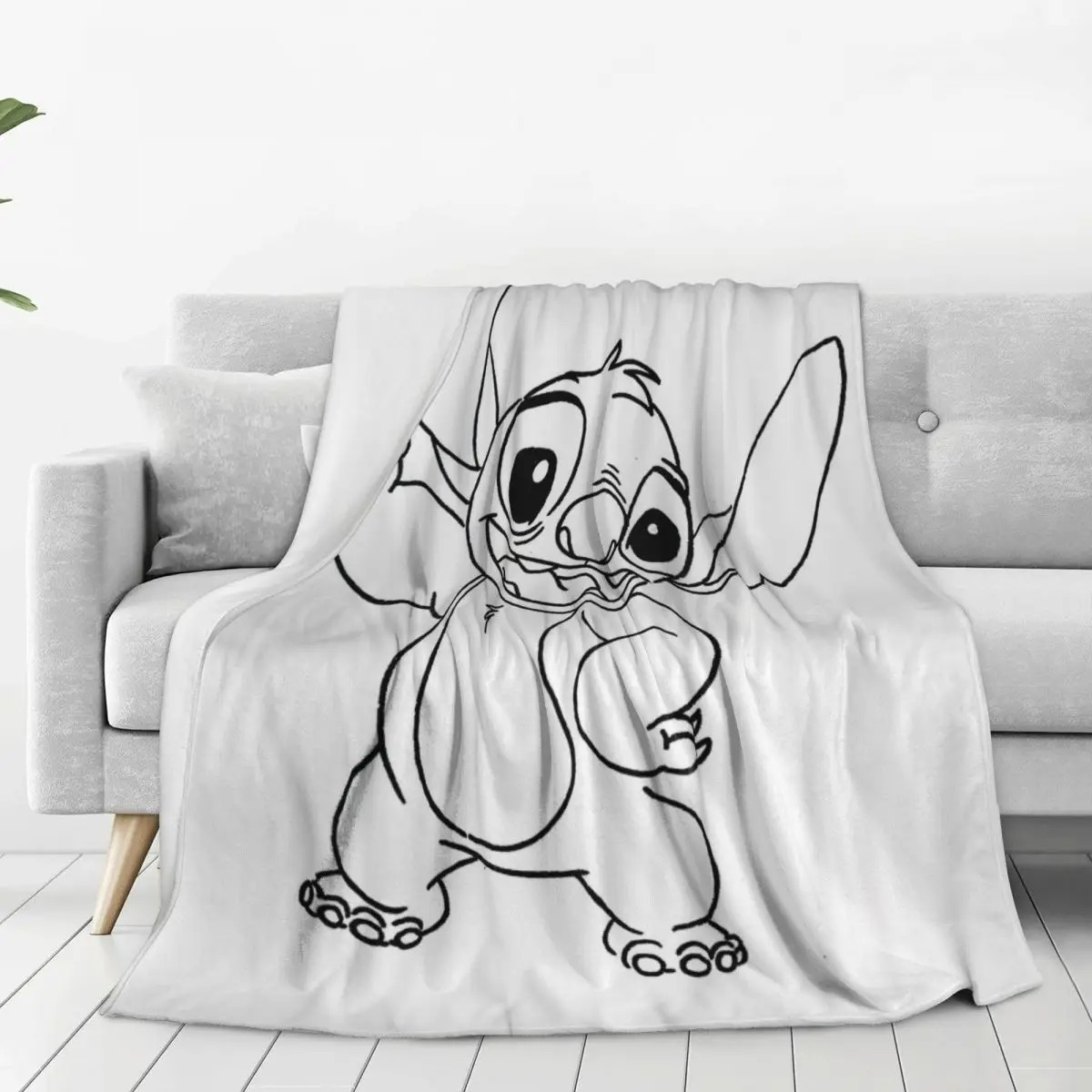 Couverture blanche Stitch enfant