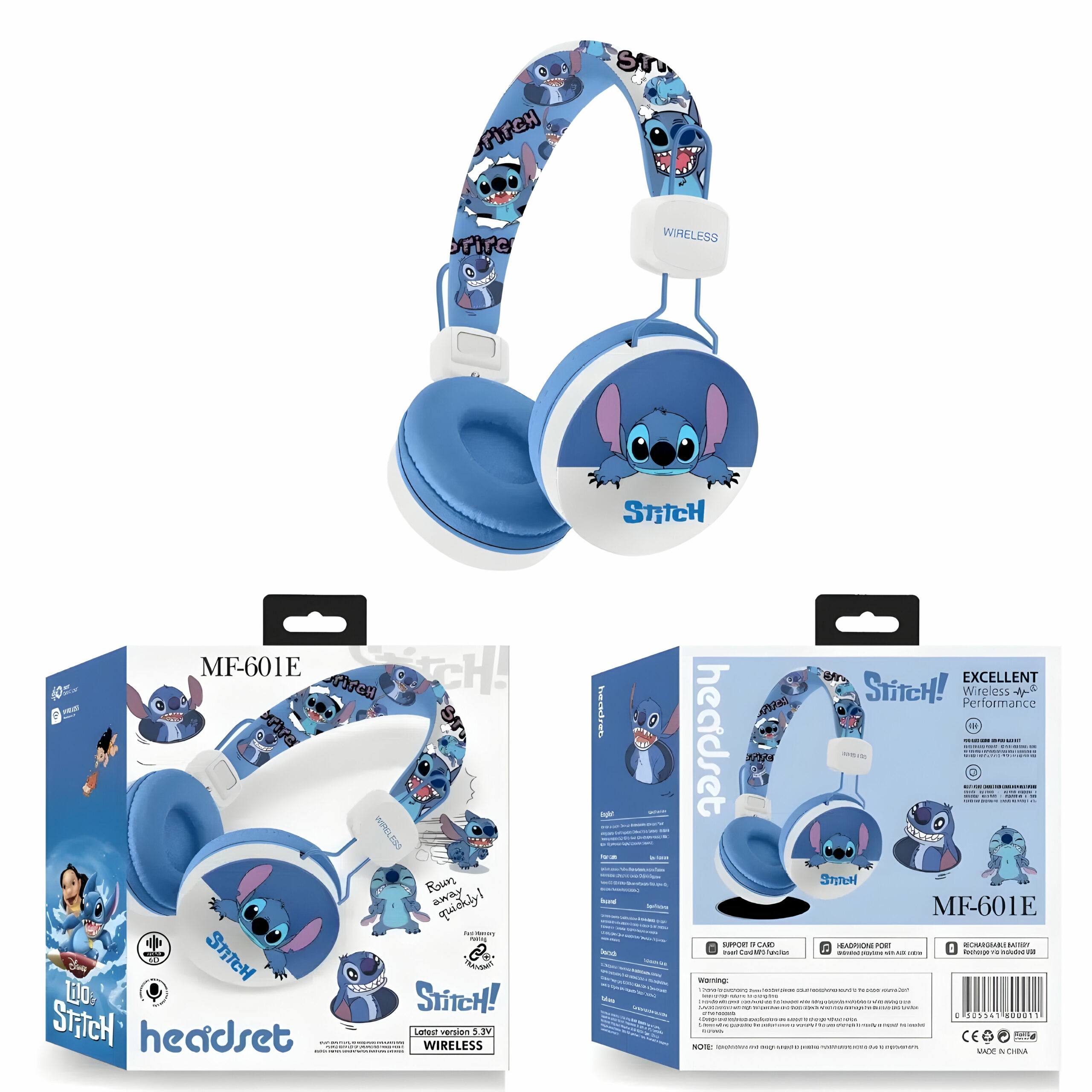 Casque audio sans fil Stitch enfant 40mm – Image 3