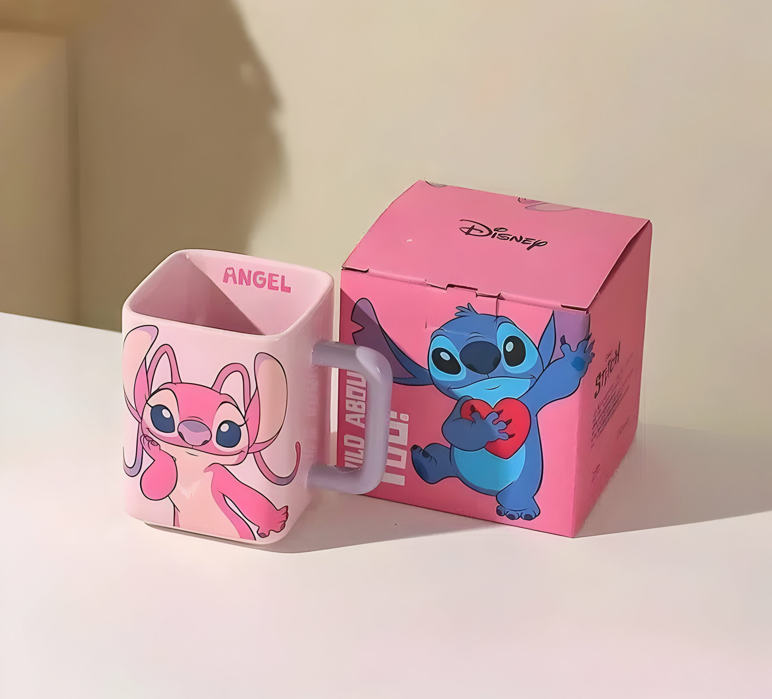 Mug carré Disney Stitch et Angel en céramique – Image 6