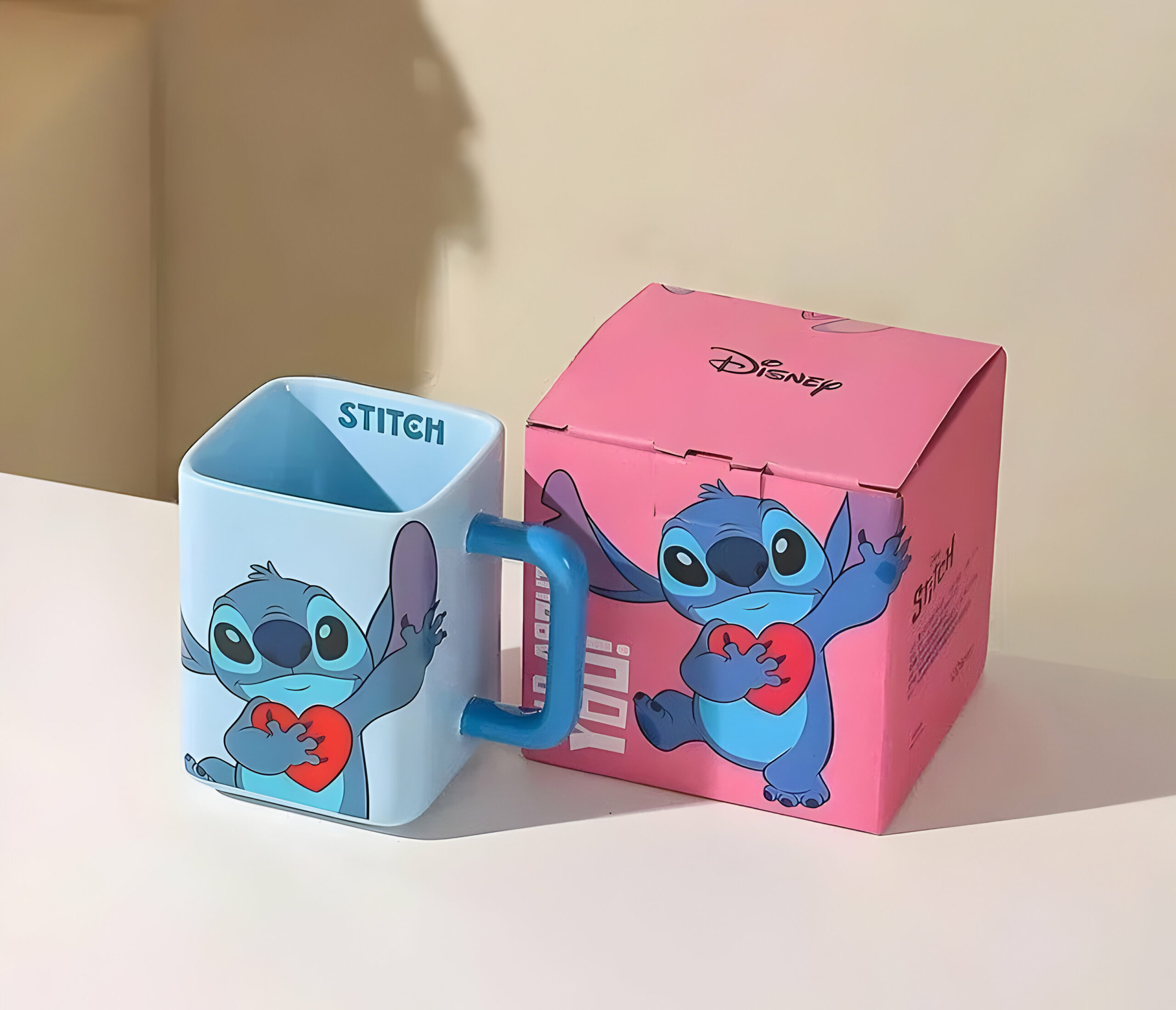 Mug carré Disney Stitch et Angel en céramique – Image 7