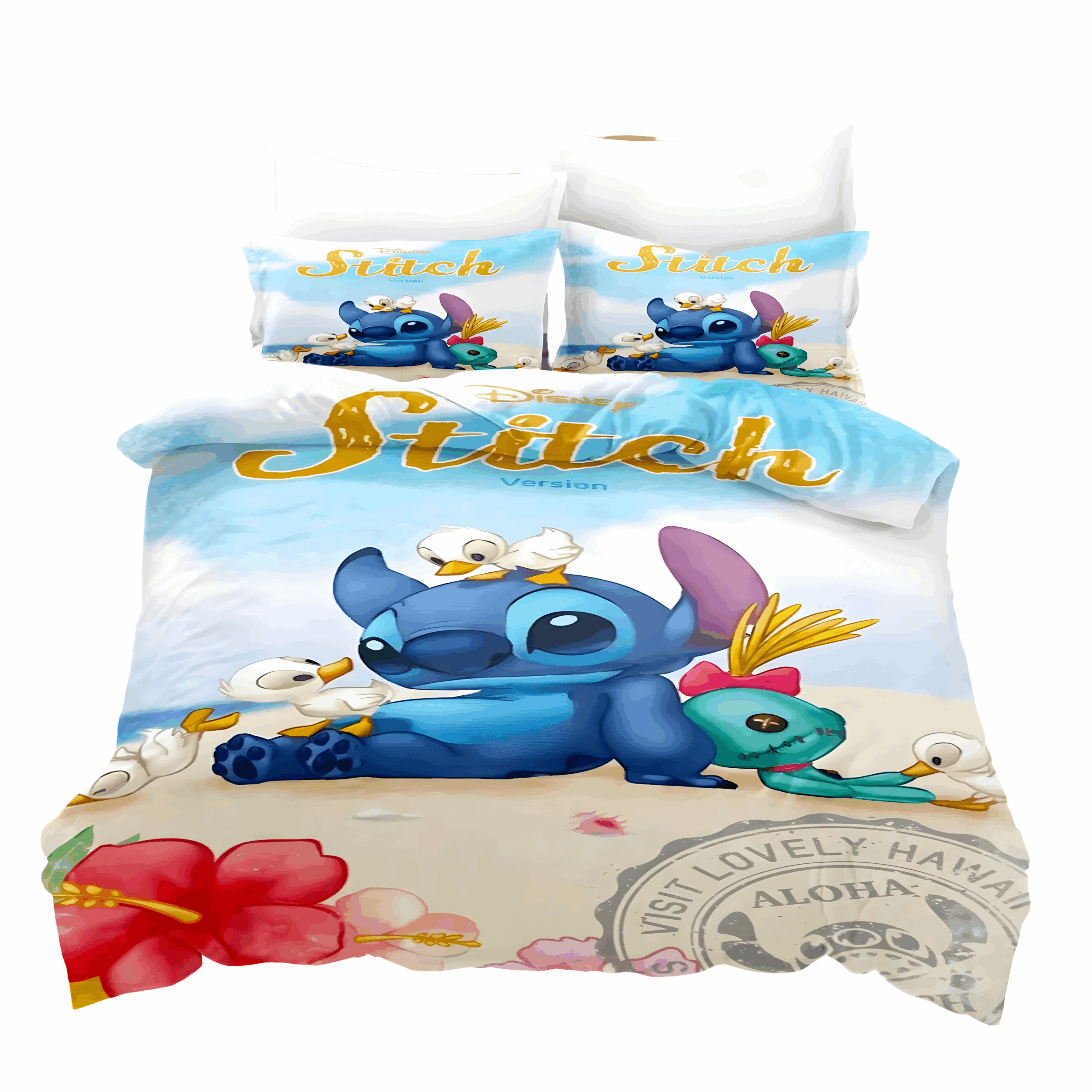 Parure de lit Stitch à la plage