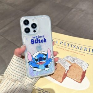 Coque Stitch avec Liquide déchirure pailletée