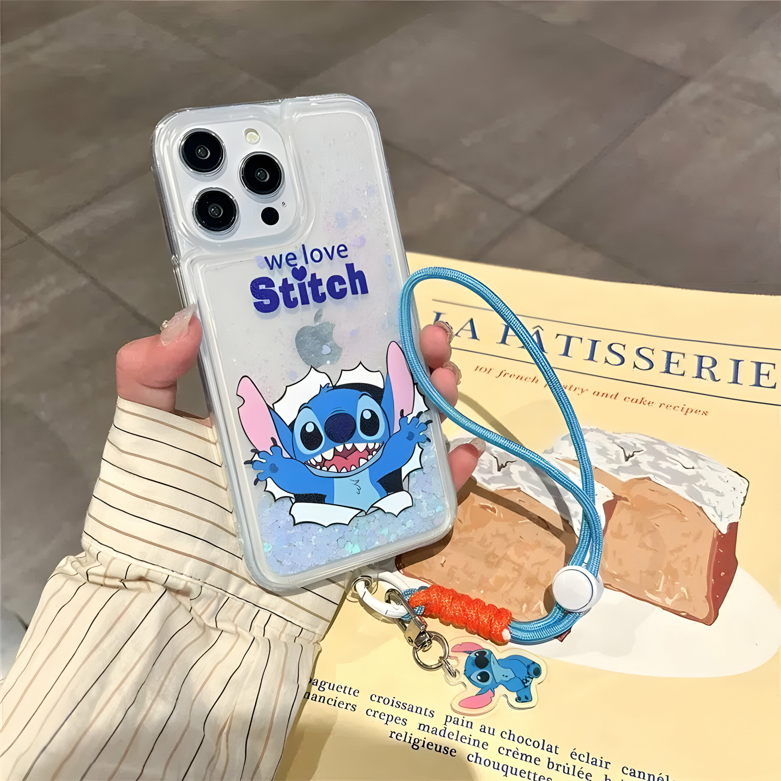 Coque liquide Disney Stitch en plastique pour iPhone – Image 8
