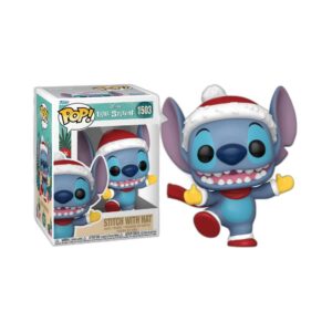 Figurine Stitch de Noël avec chapeau