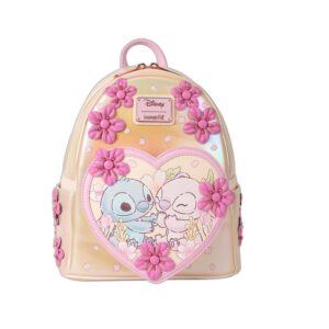 Mini sac à dos Stitch & Angel cœurs et cerisiers