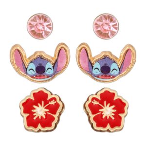 Set 3 paires boucles d'oreilles Stitch