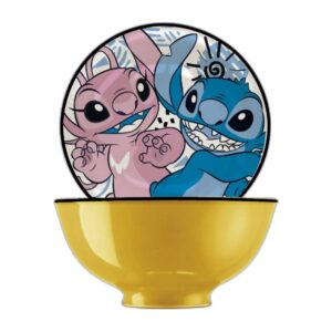 Petit bol Stitch et Angel jaune 300 ml