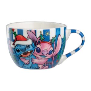 Bol petit-déjeuner Stitch et Angel Noël bleu 520 ml