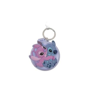 Porte-clés brosse et miroir Stitch & Angel