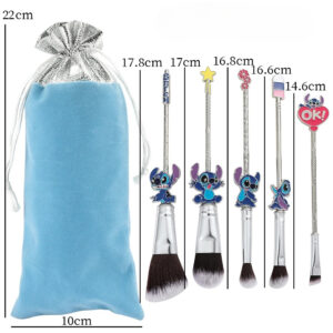 Pack 5 Pinceaux de Maquillage Stitch Bleu