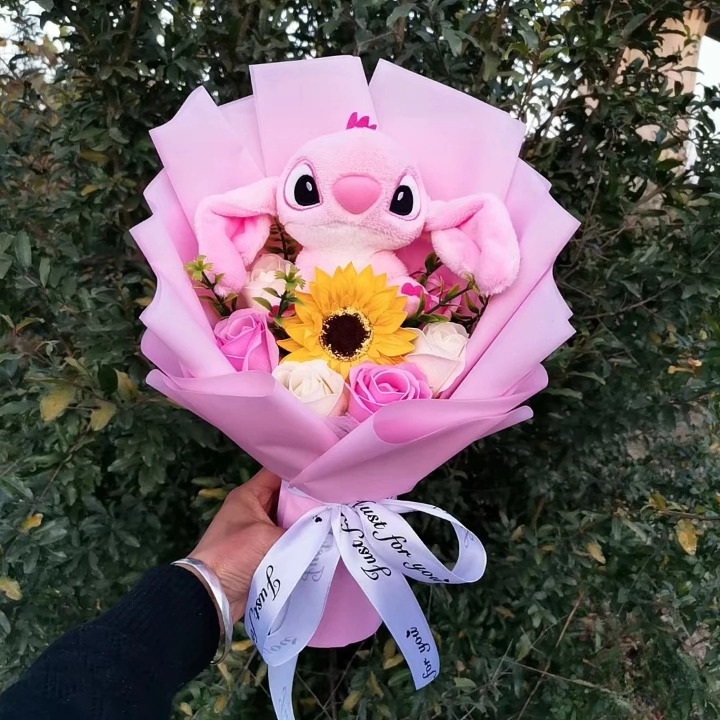 Bouquet en Peluche Mignon Bouquet rose Angel tournesol