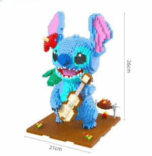 Jouet en 3D Stitch guitare fleur rouge