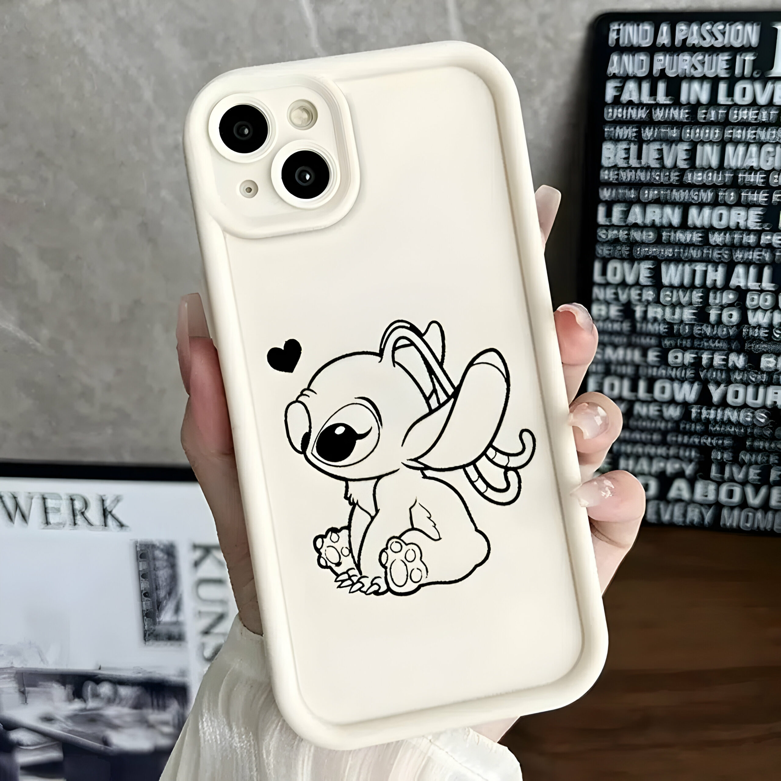 Coque de couple Stitch pour iPhone en plastique – Image 4