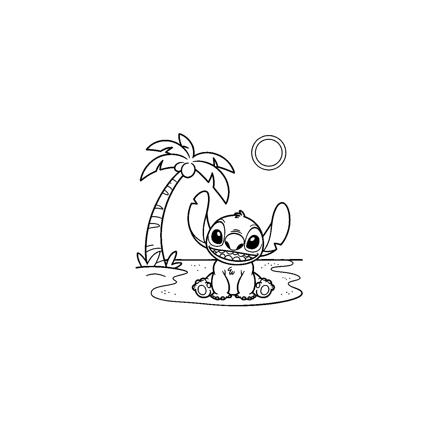 Coloriage Stitch gratuit à imprimer : Stitch avec Angel
